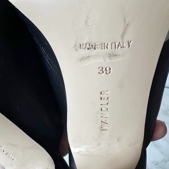 Wandler Marie Cut Out Slide Heeled Sandal Black Leather Women’s EU Size 39 - Picture 10 of 11